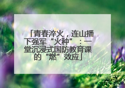 青春淬火，连山播下强军“火种”：一堂沉浸式国防教育课的“燃”效应