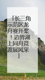 长三角示范区龙舟赛开桨！边界湖上同舟竞渡展风采