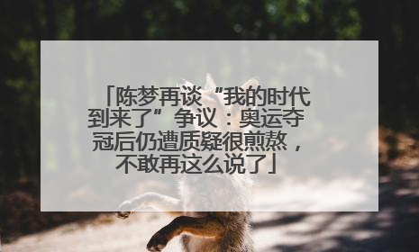 陈梦再谈“我的时代到来了”争议：奥运夺冠后仍遭质疑很煎熬，不敢再这么说了