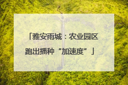 雅安雨城：农业园区跑出播种“加速度”