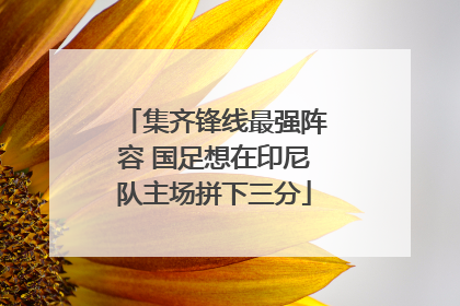 集齐锋线最强阵容 国足想在印尼队主场拼下三分