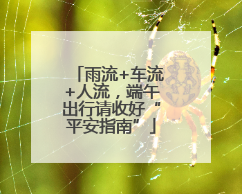 雨流+车流+人流，端午出行请收好“平安指南”