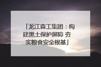 龙江森工集团：构建黑土保护屏障 夯实粮食安全根基