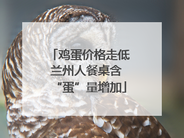 鸡蛋价格走低 兰州人餐桌含“蛋”量增加