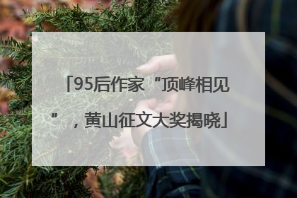 95后作家“顶峰相见”，黄山征文大奖揭晓