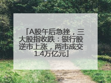 A股午后急挫，三大股指收跌：银行股逆市上涨，两市成交1.4万亿元