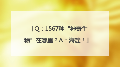 Q：1567种“神奇生物”在哪里？A：海淀！
