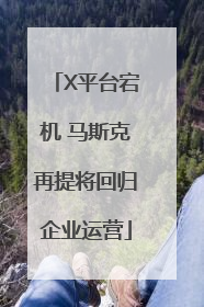 X平台宕机 马斯克再提将回归企业运营